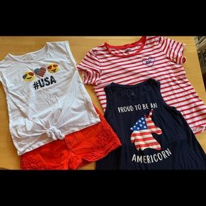 4th of July size 10-12 girls clothing set